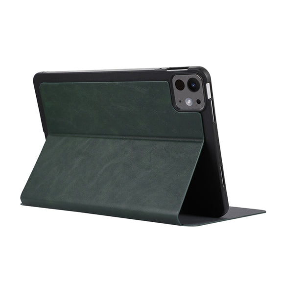 For iPad Pro 11 2024 TPU Flip Tablet Protective Leather Case(Green)