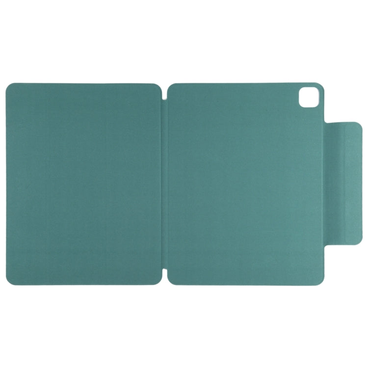 For iPad Pro 13 2024 Double-sided Clip Fixed Buckle Magnetic PU Leather Smart Tablet Case(Green)