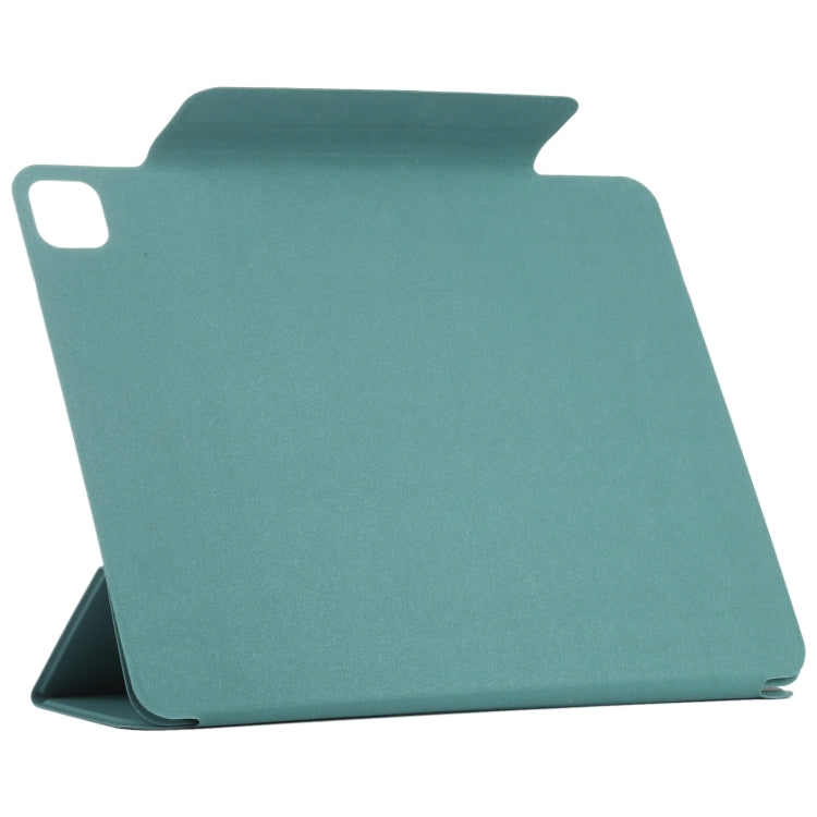 For iPad Pro 13 2024 Double-sided Clip Fixed Buckle Magnetic PU Leather Smart Tablet Case(Green)