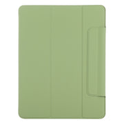 For iPad Pro 13 2024 Double-sided Clip Fixed Buckle Magnetic PU Leather Smart Tablet Case(Grass Green)
