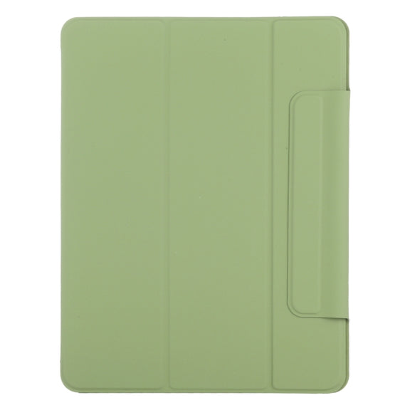 For iPad Pro 13 2024 Double-sided Clip Fixed Buckle Magnetic PU Leather Smart Tablet Case(Grass Green)