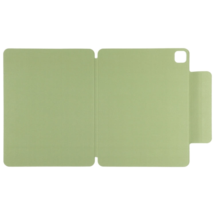 For iPad Pro 13 2024 Double-sided Clip Fixed Buckle Magnetic PU Leather Smart Tablet Case(Grass Green)