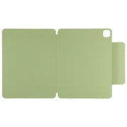 For iPad Pro 13 2024 Double-sided Clip Fixed Buckle Magnetic PU Leather Smart Tablet Case(Grass Green)