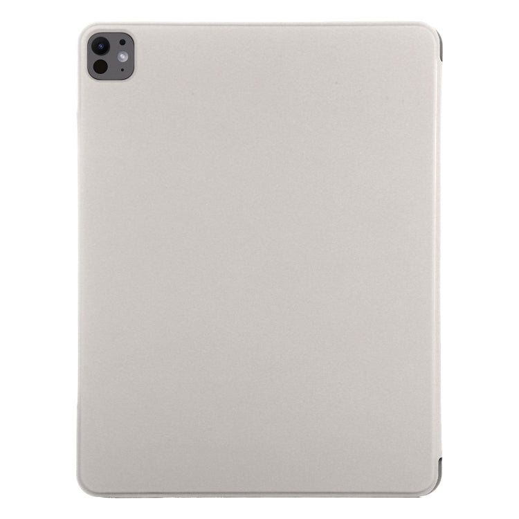 For iPad Pro 13 2024 Double-sided Clip Fixed Buckle Magnetic PU Leather Smart Tablet Case(Grey)