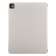 For iPad Pro 13 2024 Double-sided Clip Fixed Buckle Magnetic PU Leather Smart Tablet Case(Grey)