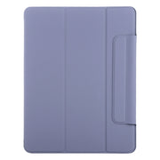 For iPad Air 11 2024 Double-sided Clip Fixed Buckle Magnetic PU Leather Smart Tablet Case(Purple)
