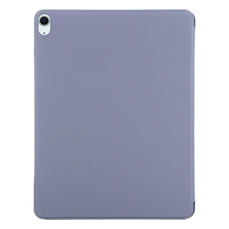 For iPad Air 11 2024 Double-sided Clip Fixed Buckle Magnetic PU Leather Smart Tablet Case(Purple)