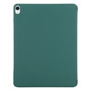 For iPad Air 11 2024 Double-sided Clip Fixed Buckle Magnetic PU Leather Smart Tablet Case(Dark Green)