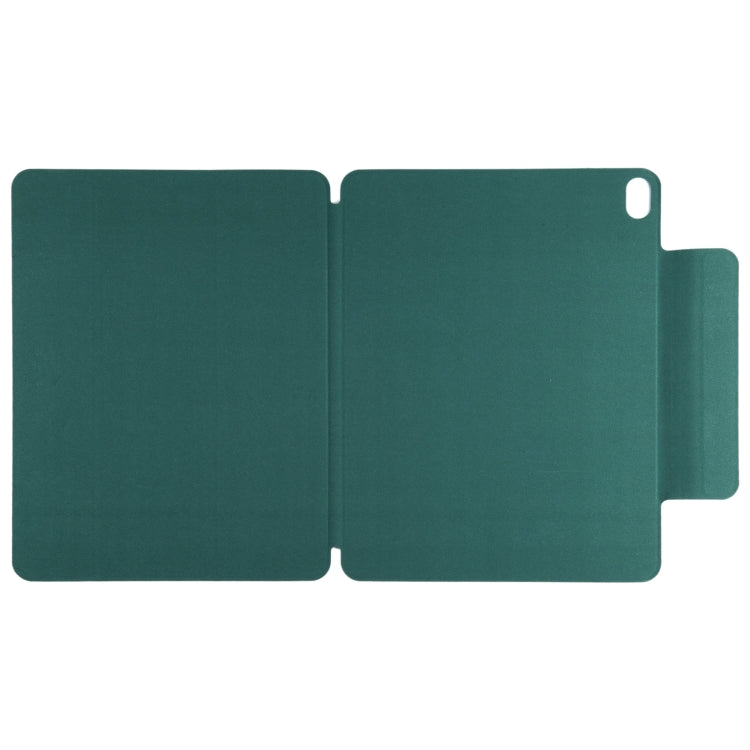 For iPad Air 11 2024 Double-sided Clip Fixed Buckle Magnetic PU Leather Smart Tablet Case(Dark Green)