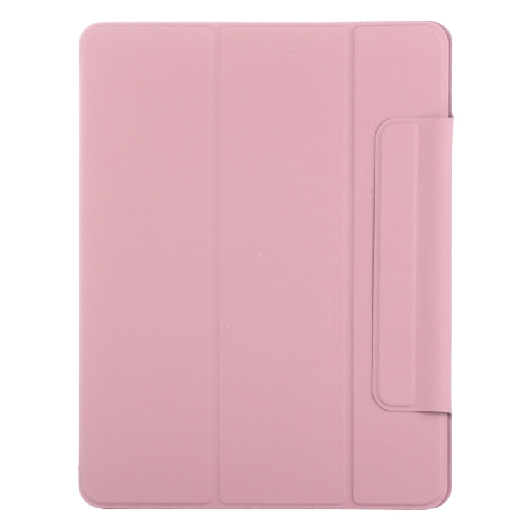 For iPad Air 11 2024 Double-sided Clip Fixed Buckle Magnetic PU Leather Smart Tablet Case(Light Pink)