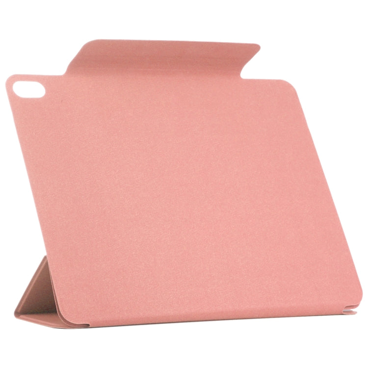 For iPad Air 11 2024 Double-sided Clip Fixed Buckle Magnetic PU Leather Smart Tablet Case(Pink)