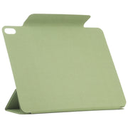 For iPad Air 11 2025 / 2024 Double-sided Clip Fixed Buckle Magnetic PU Leather Smart Tablet Case(Grass Green)