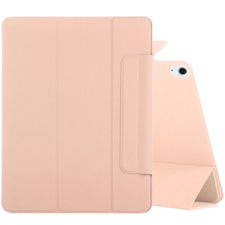 For iPad Air 11 2025 / 2024 Double-sided Clip Fixed Buckle Magnetic PU Leather Smart Tablet Case(Gold)