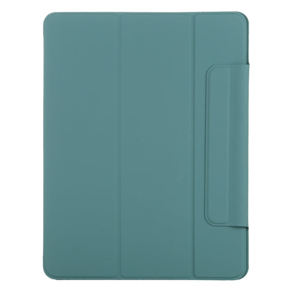 For iPad Pro 11 2024 Double-sided Clip Fixed Buckle Magnetic PU Leather Smart Tablet Case(Green)