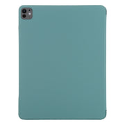 For iPad Pro 11 2024 Double-sided Clip Fixed Buckle Magnetic PU Leather Smart Tablet Case(Green)