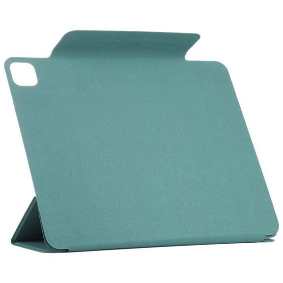 For iPad Pro 11 2024 Double-sided Clip Fixed Buckle Magnetic PU Leather Smart Tablet Case(Green)