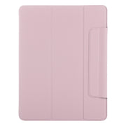 For iPad Pro 11 2024 Double-sided Clip Fixed Buckle Magnetic PU Leather Smart Tablet Case(Rose Gold)