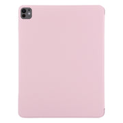 For iPad Pro 11 2024 Double-sided Clip Fixed Buckle Magnetic PU Leather Smart Tablet Case(Rose Gold)