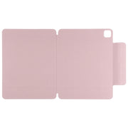 For iPad Pro 11 2024 Double-sided Clip Fixed Buckle Magnetic PU Leather Smart Tablet Case(Rose Gold)