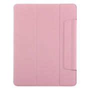 For iPad Pro 11 2024 Double-sided Clip Fixed Buckle Magnetic PU Leather Smart Tablet Case(Light Pink)