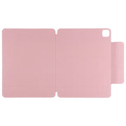 For iPad Pro 11 2024 Double-sided Clip Fixed Buckle Magnetic PU Leather Smart Tablet Case(Light Pink)