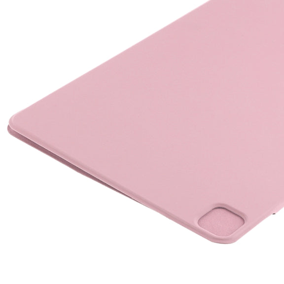 For iPad Pro 11 2024 Double-sided Clip Fixed Buckle Magnetic PU Leather Smart Tablet Case(Light Pink)