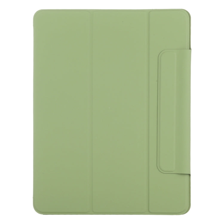 For iPad Pro 11 2024 Double-sided Clip Fixed Buckle Magnetic PU Leather Smart Tablet Case(Grass Green)