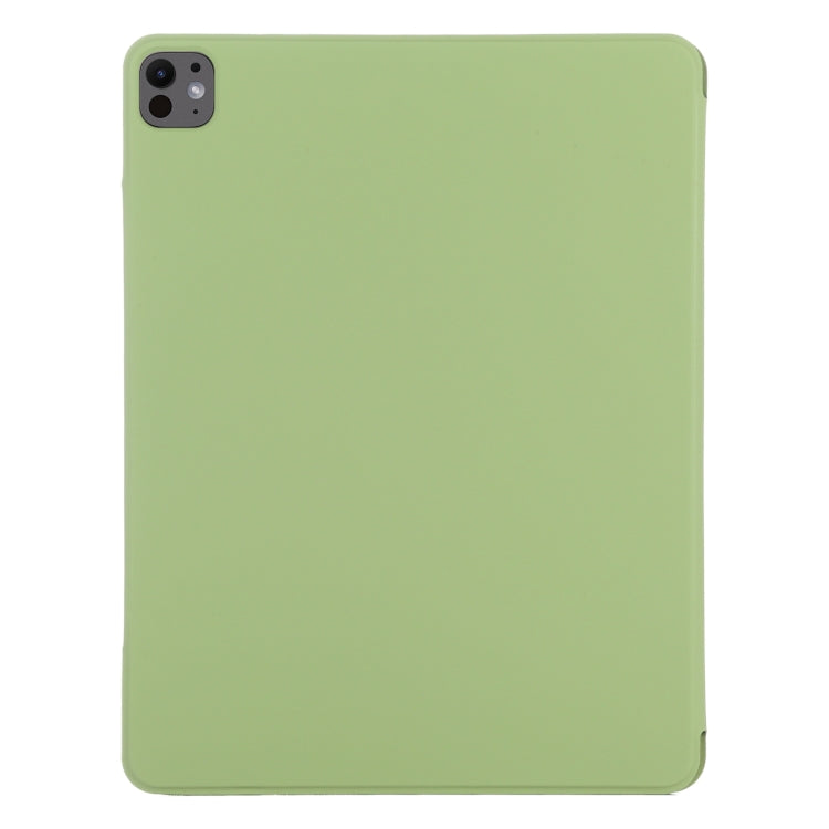For iPad Pro 11 2024 Double-sided Clip Fixed Buckle Magnetic PU Leather Smart Tablet Case(Grass Green)