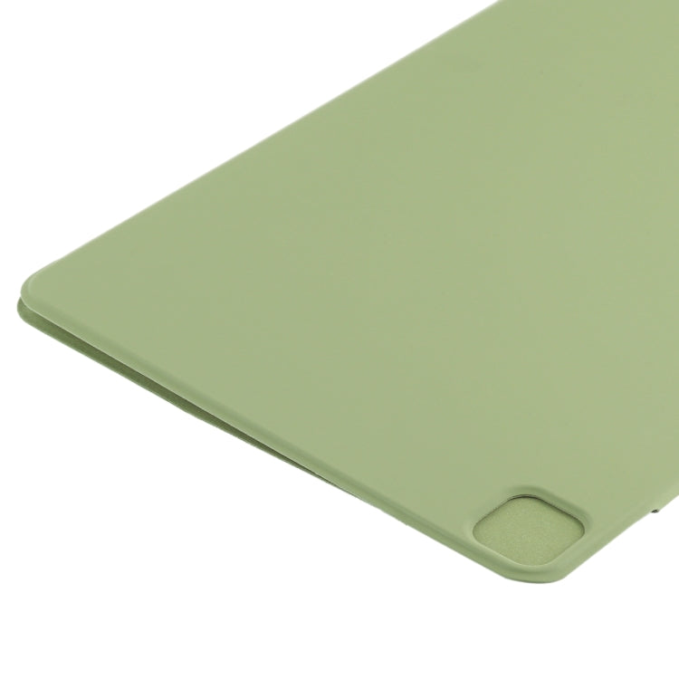 For iPad Pro 11 2024 Double-sided Clip Fixed Buckle Magnetic PU Leather Smart Tablet Case(Grass Green)