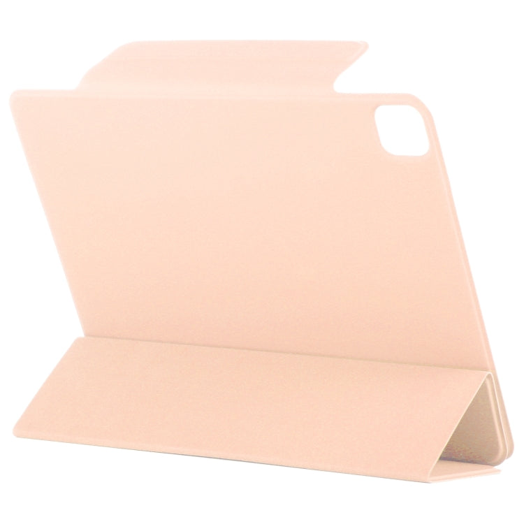 For iPad Pro 11 2024 Double-sided Clip Fixed Buckle Magnetic PU Leather Smart Tablet Case(Gold)