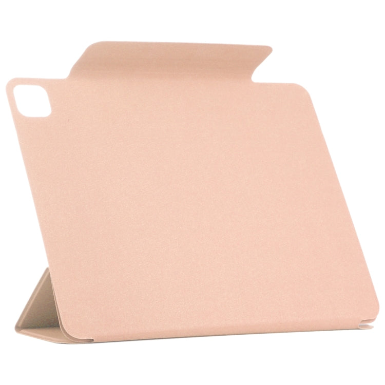 For iPad Pro 11 2024 Double-sided Clip Fixed Buckle Magnetic PU Leather Smart Tablet Case(Gold)
