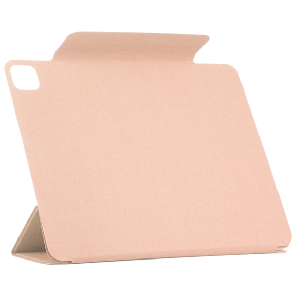 For iPad Pro 11 2024 Double-sided Clip Fixed Buckle Magnetic PU Leather Smart Tablet Case(Gold)