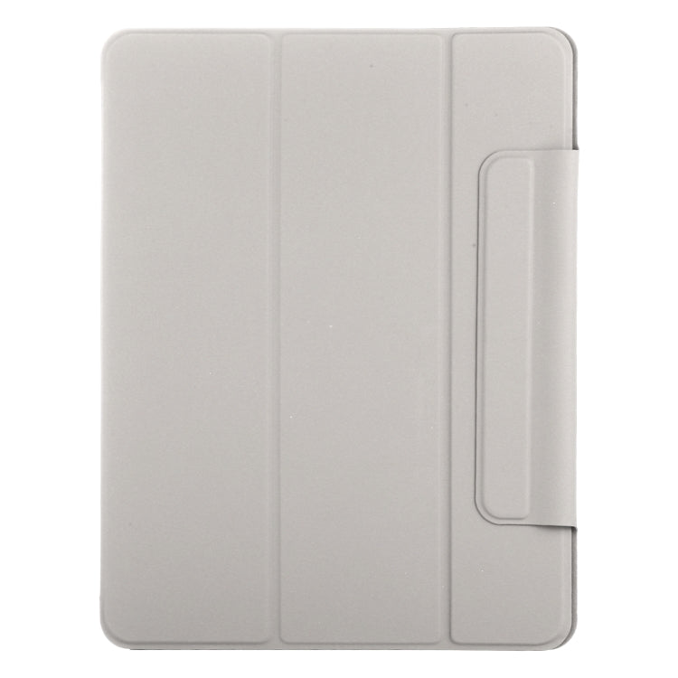 For iPad Pro 11 2024 Double-sided Clip Fixed Buckle Magnetic PU Leather Smart Tablet Case(Grey)