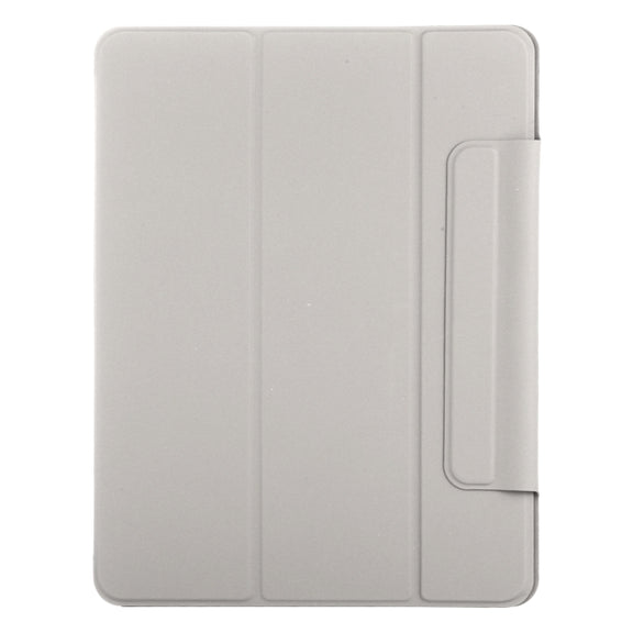 For iPad Pro 11 2024 Double-sided Clip Fixed Buckle Magnetic PU Leather Smart Tablet Case(Grey)