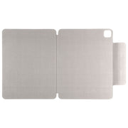 For iPad Pro 11 2024 Double-sided Clip Fixed Buckle Magnetic PU Leather Smart Tablet Case(Grey)