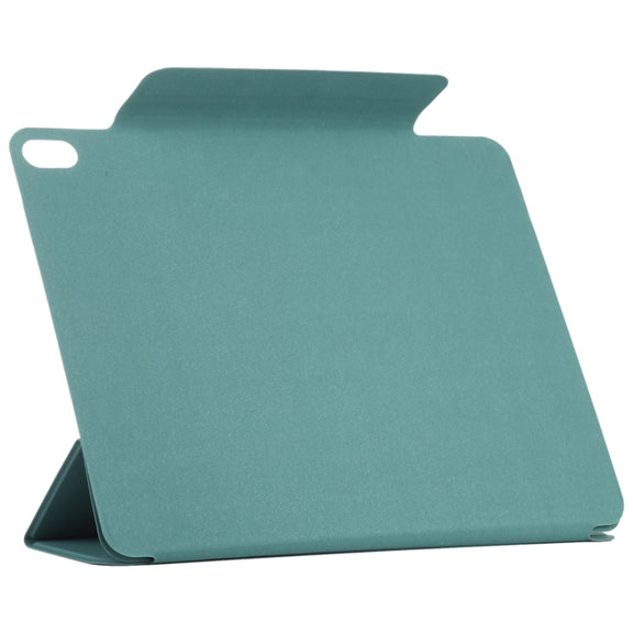 For iPad Air 13 2024 Double-sided Clip Fixed Buckle Magnetic PU Leather Smart Tablet Case(Green)