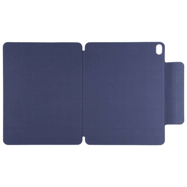 For iPad Air 13 2024 Double-sided Clip Fixed Buckle Magnetic PU Leather Smart Tablet Case(Dark Blue)