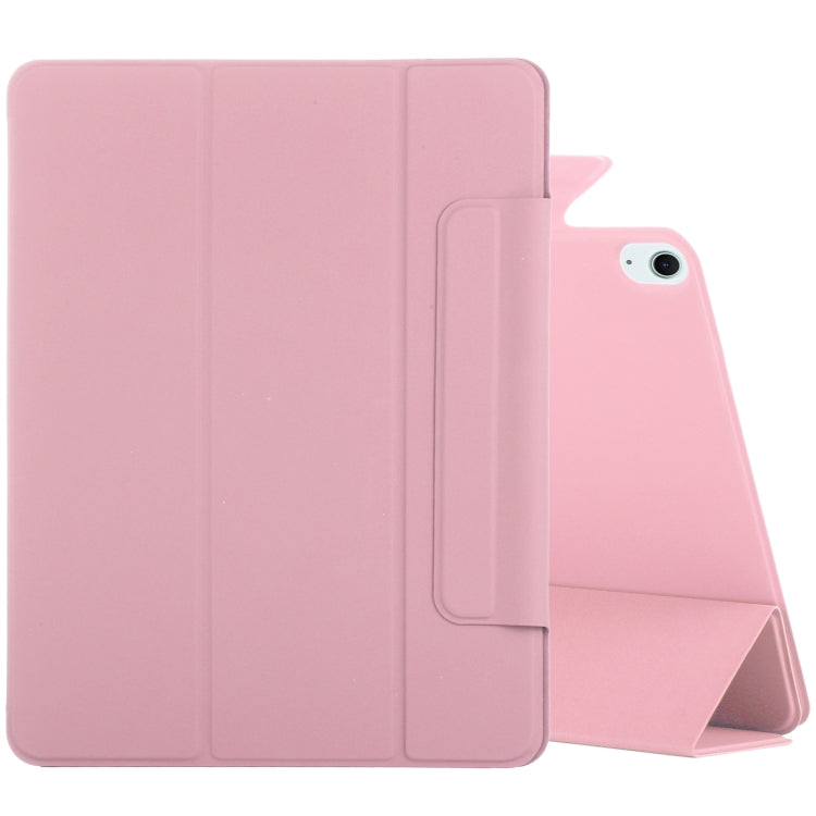 For iPad Air 13 2025 / 2024 Double-sided Clip Fixed Buckle Magnetic PU Leather Smart Tablet Case(Light Pink)