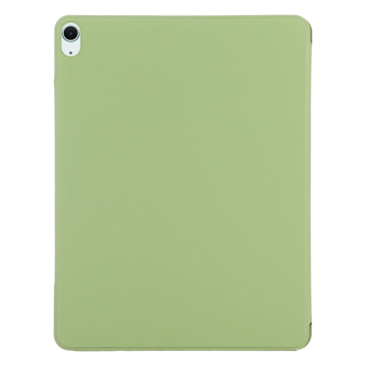 For iPad Air 13 2025 / 2024 Double-sided Clip Fixed Buckle Magnetic PU Leather Smart Tablet Case(Grass Green)