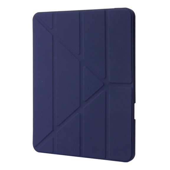 For iPad Pro 13 2024 Deformation Transparent Acrylic Leather Tablet Case(Dark Blue)