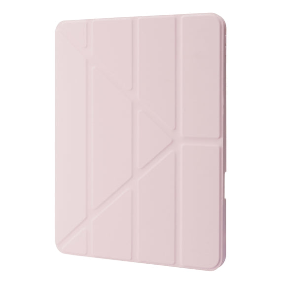 For iPad Pro 13 2024 Deformation Transparent Acrylic Leather Tablet Case(Pink)
