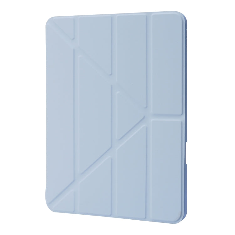 For iPad Pro 13 2024 Deformation Transparent Acrylic Leather Tablet Case(Light Blue)