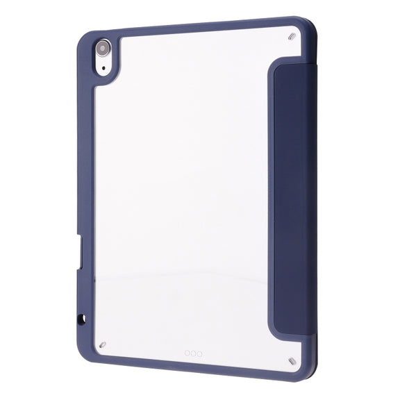 For iPad Air 11 2025 / 2024 Deformation Transparent Acrylic Leather Tablet Case(Dark Blue)