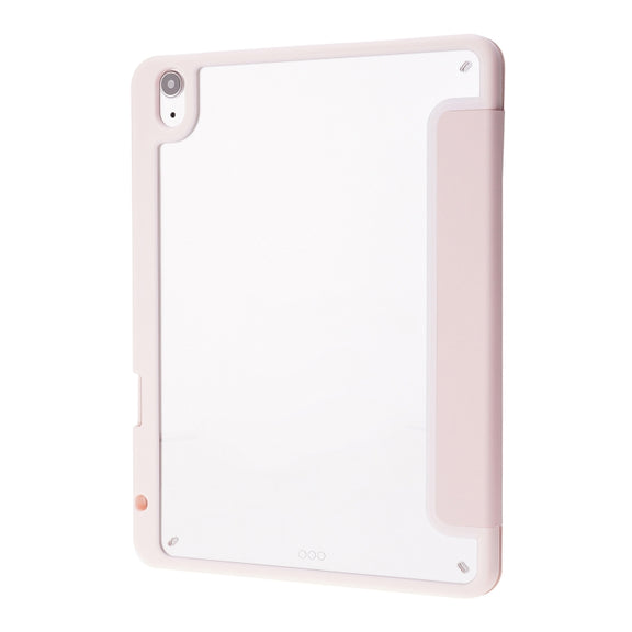 For iPad Air 11 2025 / 2024 Deformation Transparent Acrylic Leather Tablet Case(Pink)