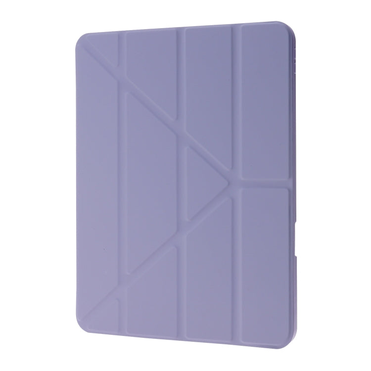 For iPad Air 11 2025 / 2024 Deformation Transparent Acrylic Leather Tablet Case(Lavender Grey)
