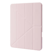 For iPad Pro 11 2024 Deformation Transparent Acrylic Leather Tablet Case(Pink)