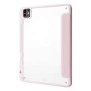 For iPad Pro 11 2024 Deformation Transparent Acrylic Leather Tablet Case(Pink)