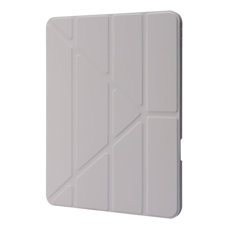 For iPad Pro 11 2024 Deformation Transparent Acrylic Leather Tablet Case(Grey)