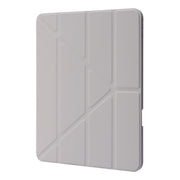 For iPad Pro 11 2024 Deformation Transparent Acrylic Leather Tablet Case(Grey)