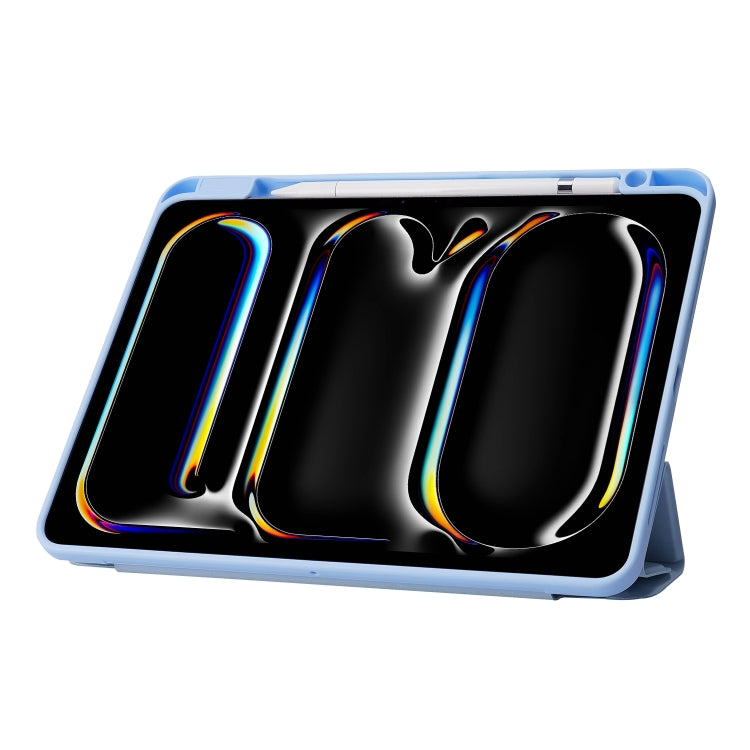 For iPad Air 11 2025 / 2024 Deformation Transparent Acrylic Leather Tablet Case(Light Blue)